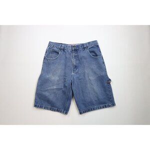 Vintage 90s Y2K Streetwear Mens 36 Distressed Baggy Fit Denim Jean Shorts Jorts
